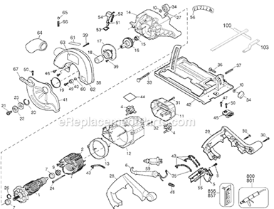 Page A Diagram and Parts List for BD3200 Type 1 Black and Decker Circular Saw